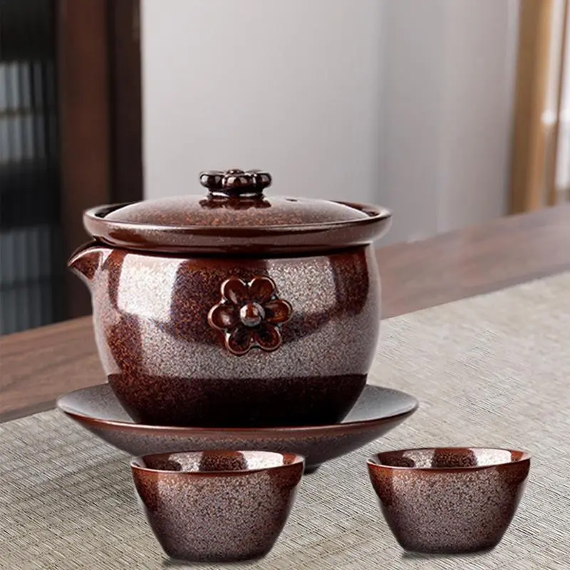 Ceramic Tea Pot And Cup Set Teaware Tea Set Traditional Japanese Teapot Set Portable Travel Office Tea Filter Tea Maker Gift