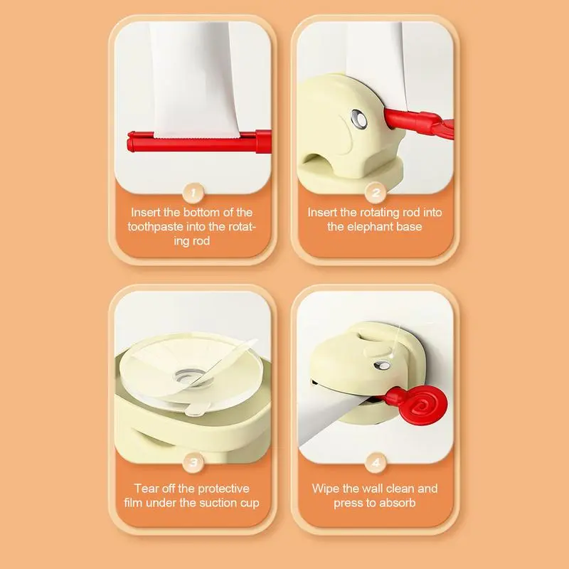 Tube Squeezer Tool Toothpaste Tube Roller Squeezer Elephant Design Manual Cream Wringer With Handles Reusable Tooth Paste Holder