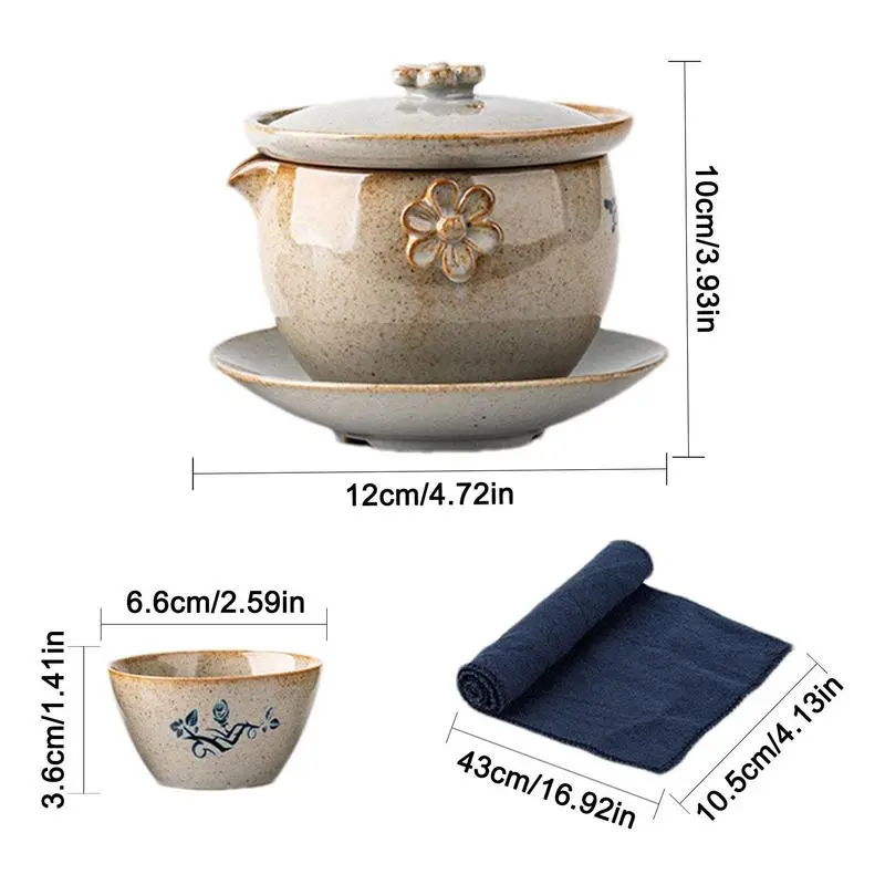Ceramic Tea Pot And Cup Set Teaware Tea Set Traditional Japanese Teapot Set Portable Travel Office Tea Filter Tea Maker Gift