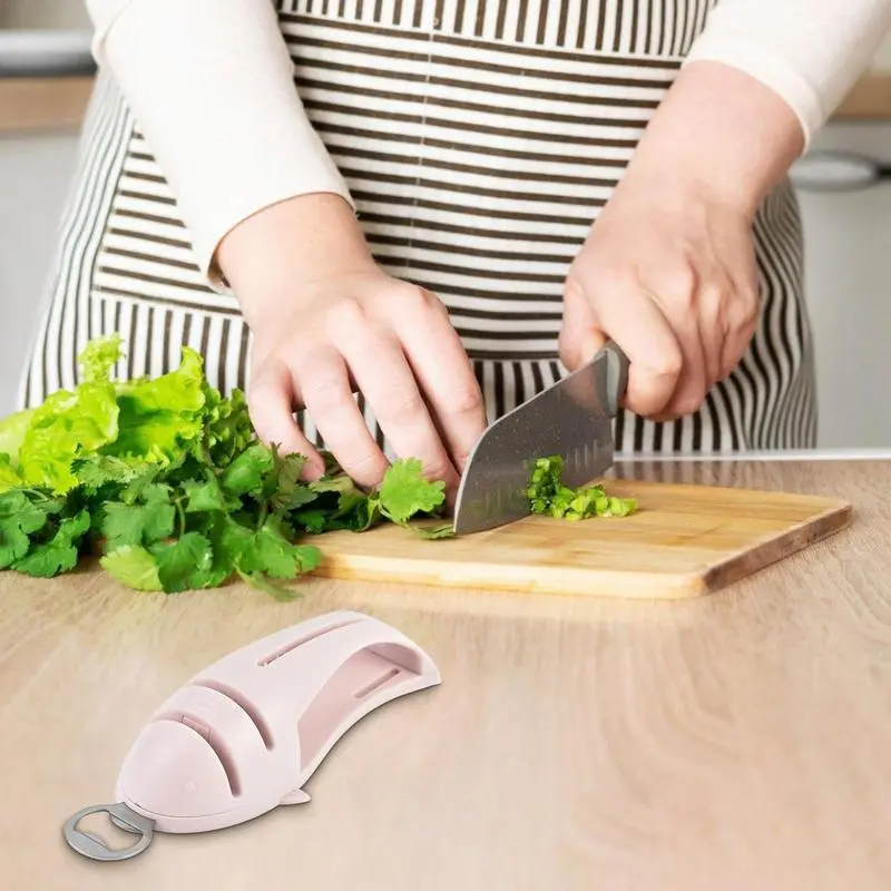 Knife Block With Sharpener 2 In 1 Multifunctional Knife Sharpening System Knife Sharpening Tool Helps Repair And Restore