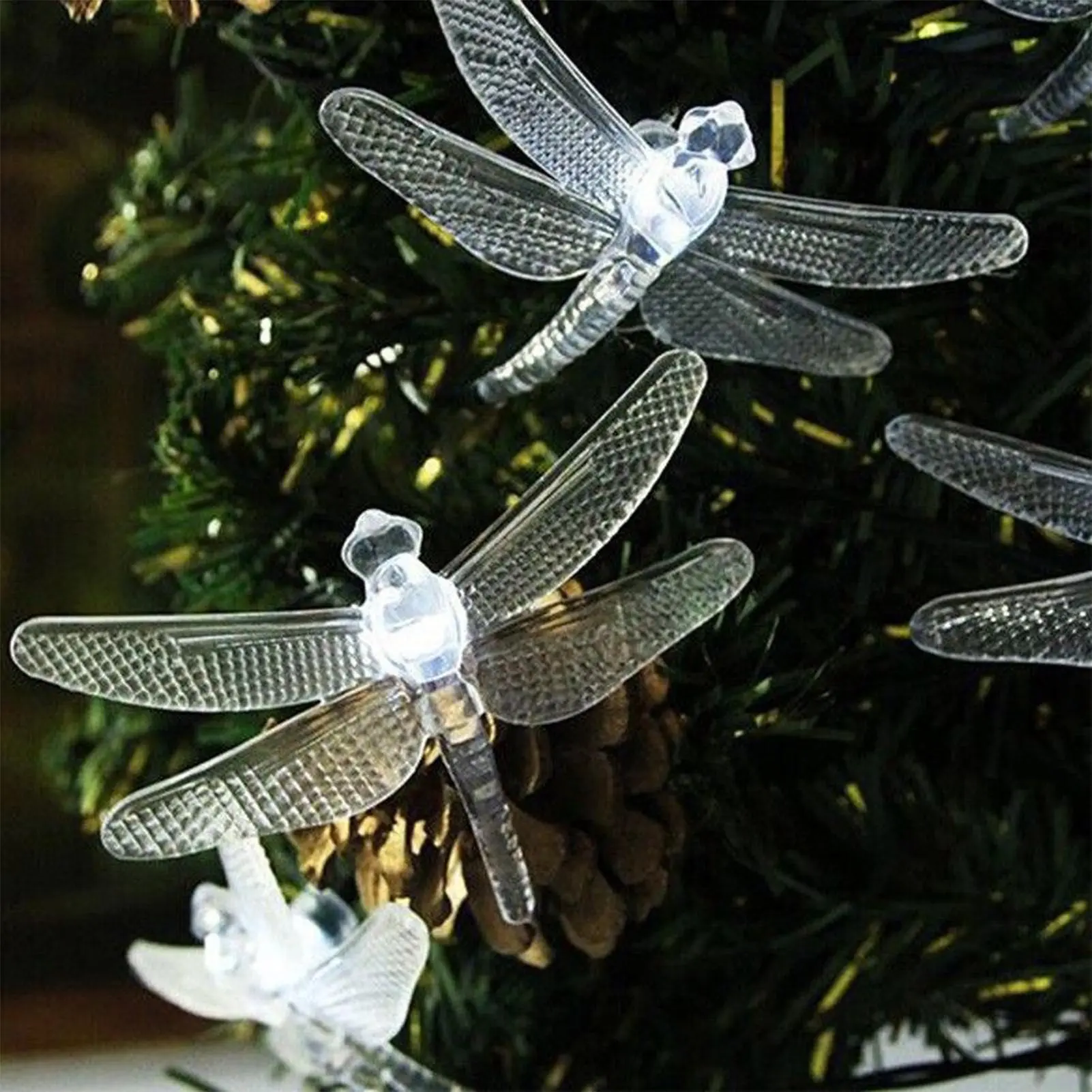 Solar String Lights Outdoor Solar Charging String Lights For Outdoors Dragonfly Decoration Illumination Dusk-to-Dawn Fairy Lamp