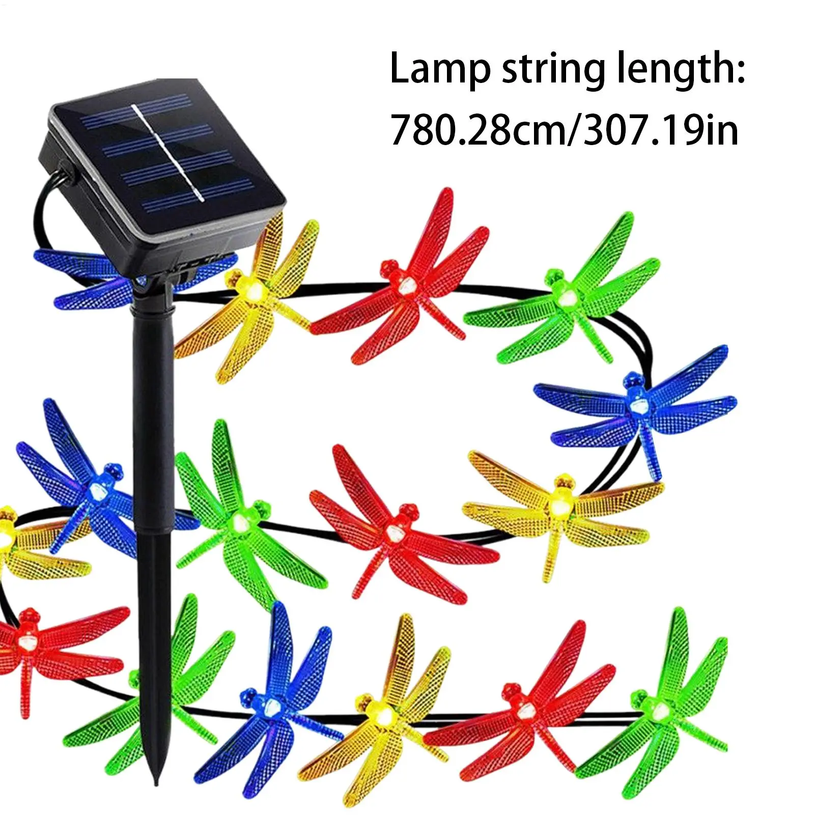 Solar String Lights Outdoor Solar Charging String Lights For Outdoors Dragonfly Decoration Illumination Dusk-to-Dawn Fairy Lamp
