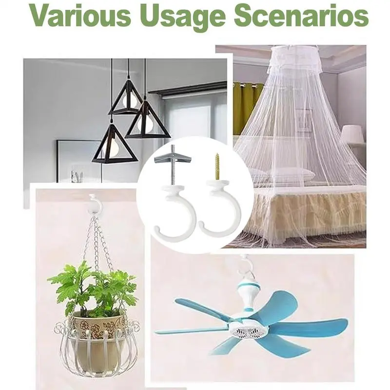 Plant Ceiling Hooks Indoor Flower Basket Swag Hanger Heavy Duty Ceiling Hooks Set Of 2 For Wall Closet Workshop Garage Bathroom