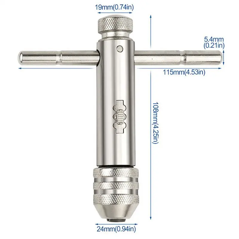 Ratcheting Tap Handle Flexible Ratcheting T Handle Tap Wrench Handle Ratchet Tap Wrench Multipurpose Ratchet Tap Handle For
