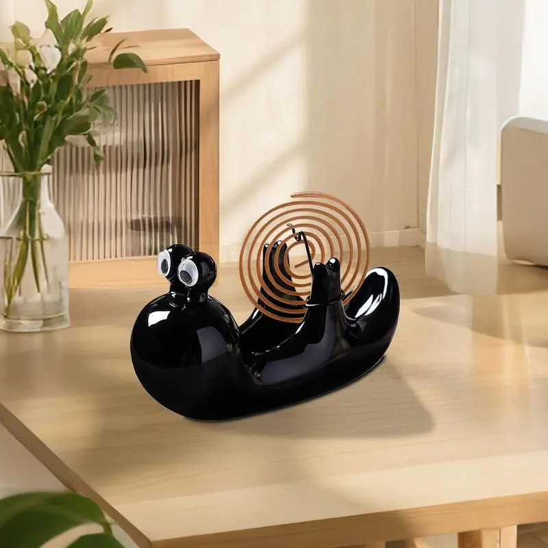 Coil Holder Garden Snail Gnat Coil Holder Ceramic Stand Decoration Art For Hiking Pool Patio Camping Outdoor