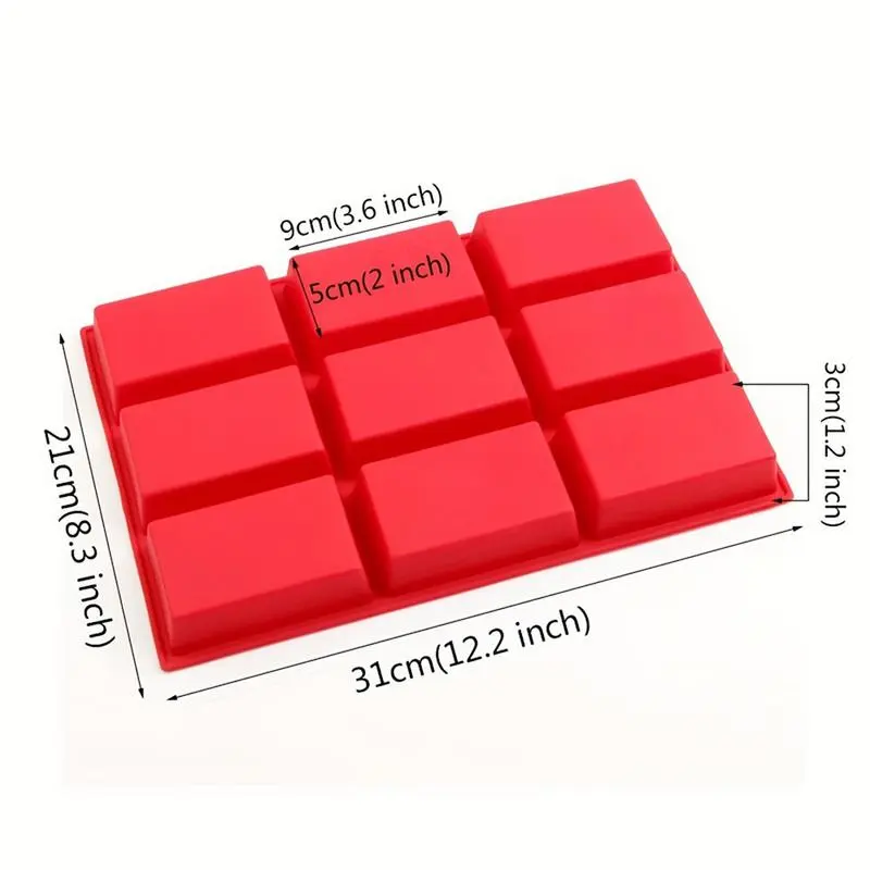 Silicone Loaf Pans For Baking 9-Cavity Cake Mold Small Bread Loaf Pans Rectangle Nonstick For Cornbread Bread Brownie Cheesecake