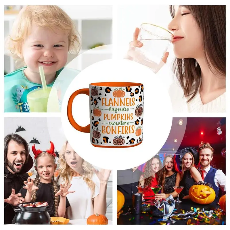 Halloween Pumpkin Coffee Cups 400ml Halloween Mug Coffee Ceramic Season Cup Adorable Cute Thanksgiving Decor Autumn Spooky For