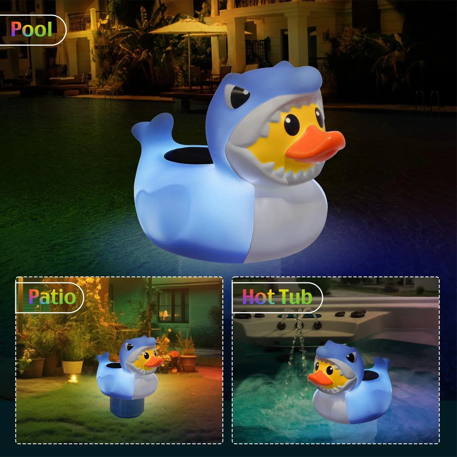 Swimming Pool Chlorine Floater Dispenser Auto Light Up At Night For Pool Energy-Saving Large Capacity Solar Chlorinator Filter