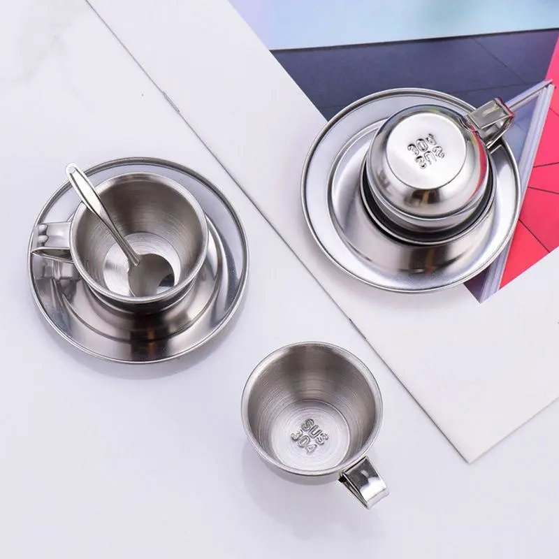 Stainless Steel Tea Set Filter Screen Design Long Spout Teapot Drinkware Long spout teapot with 4 cups and 1 tray