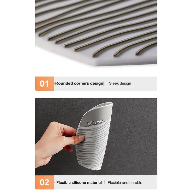 Silicone Drain Cover Silicone Kitchen Sink Drain Strainers Multifunctional Shower Drain Cover Anti-Odor Floor Drain Mat For