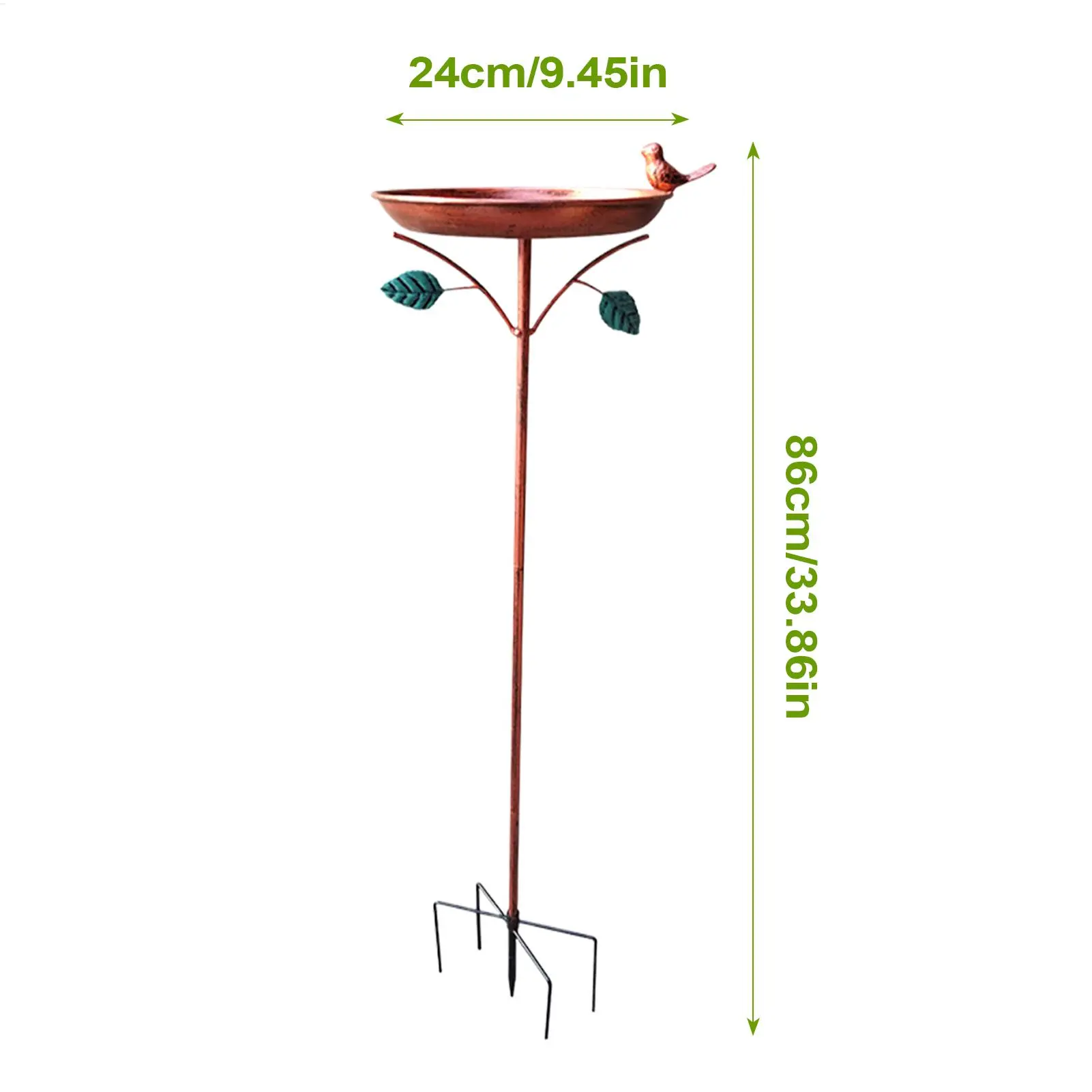 Garden Bird Bath Metal Bird Bath Feeding Station Freestanding Water Feeder Bowl Birdfeeder Pet Supplies Yard Art Garden Decor