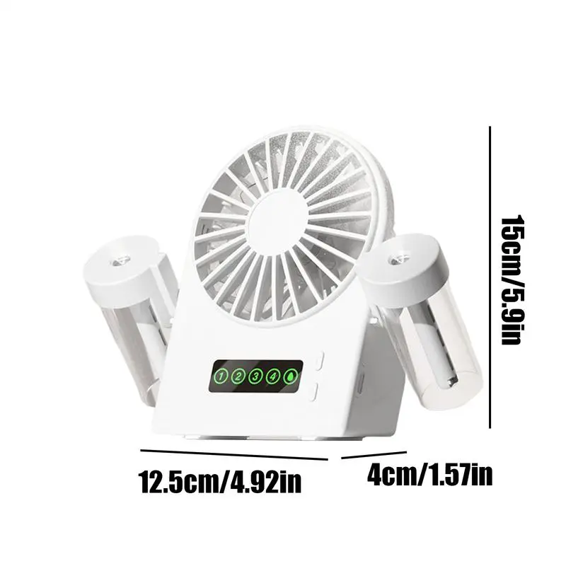Portable Fan With Mist Portable Personal Fan With Mist Quiet Rechargeable Humidifier With Water Tank 4 Speeds Air Circulator