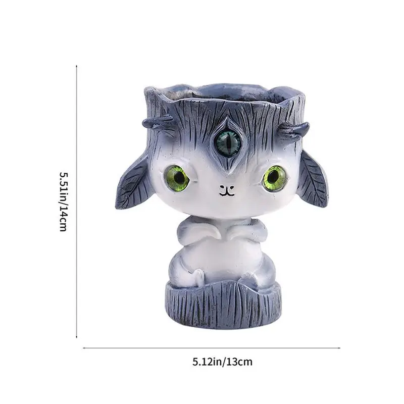 Alien Planter Pot Resin Cute Planter Pot Alien Flower Pot Succulent Planter Fantasy Creative Head Planter with Big Eyes for