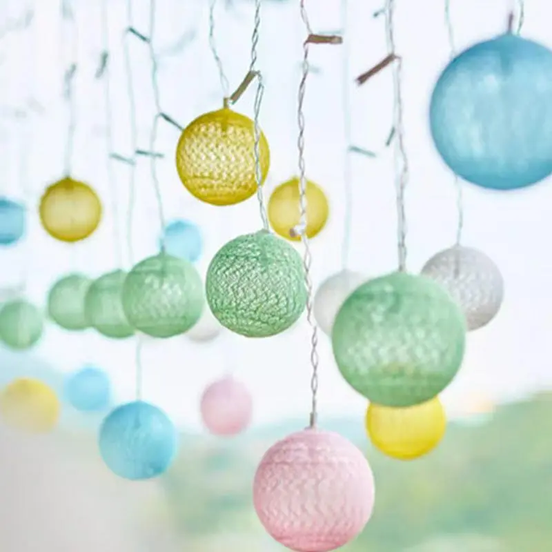 Cotton Ball Light String 3 Meters 16 String Fairy Light Balls With 8 Lighting Modes, Colorfull Fairy Garland String Lights