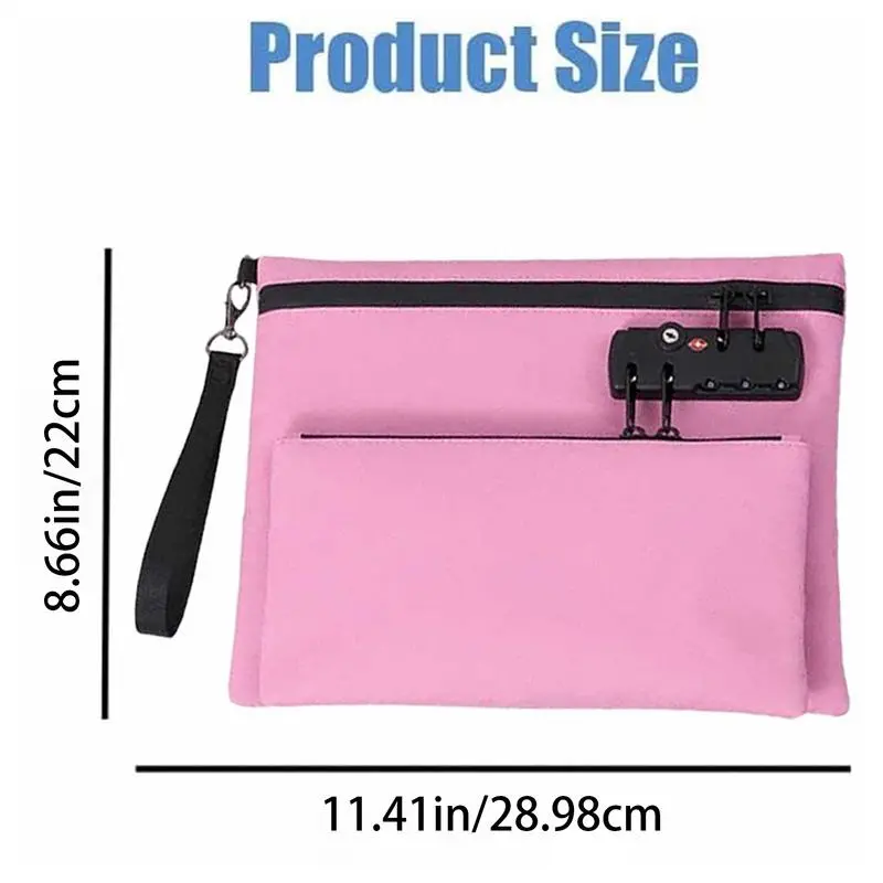 Cash Bag With Lock Travel Pouch With Zipper Double Layer Portable Waterproof Money Bag For Camping School Hospital Car Boat