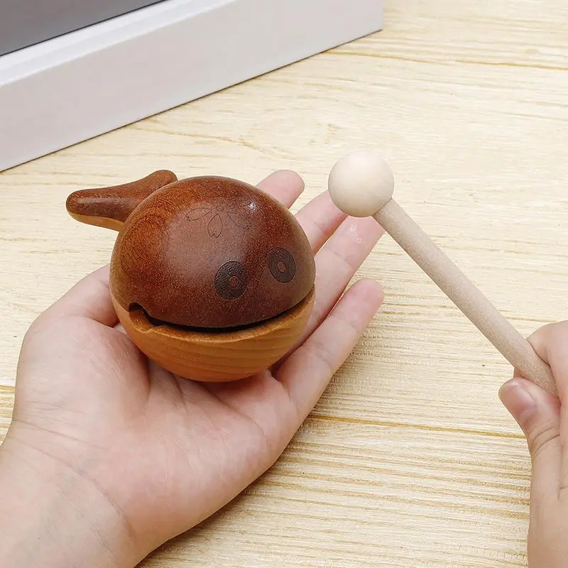 Musical Instruments For Adults Wood Fish Temple Block Wooden Percussion Toy Instrument Fish Drum Ornament For Desk Home Cabinets