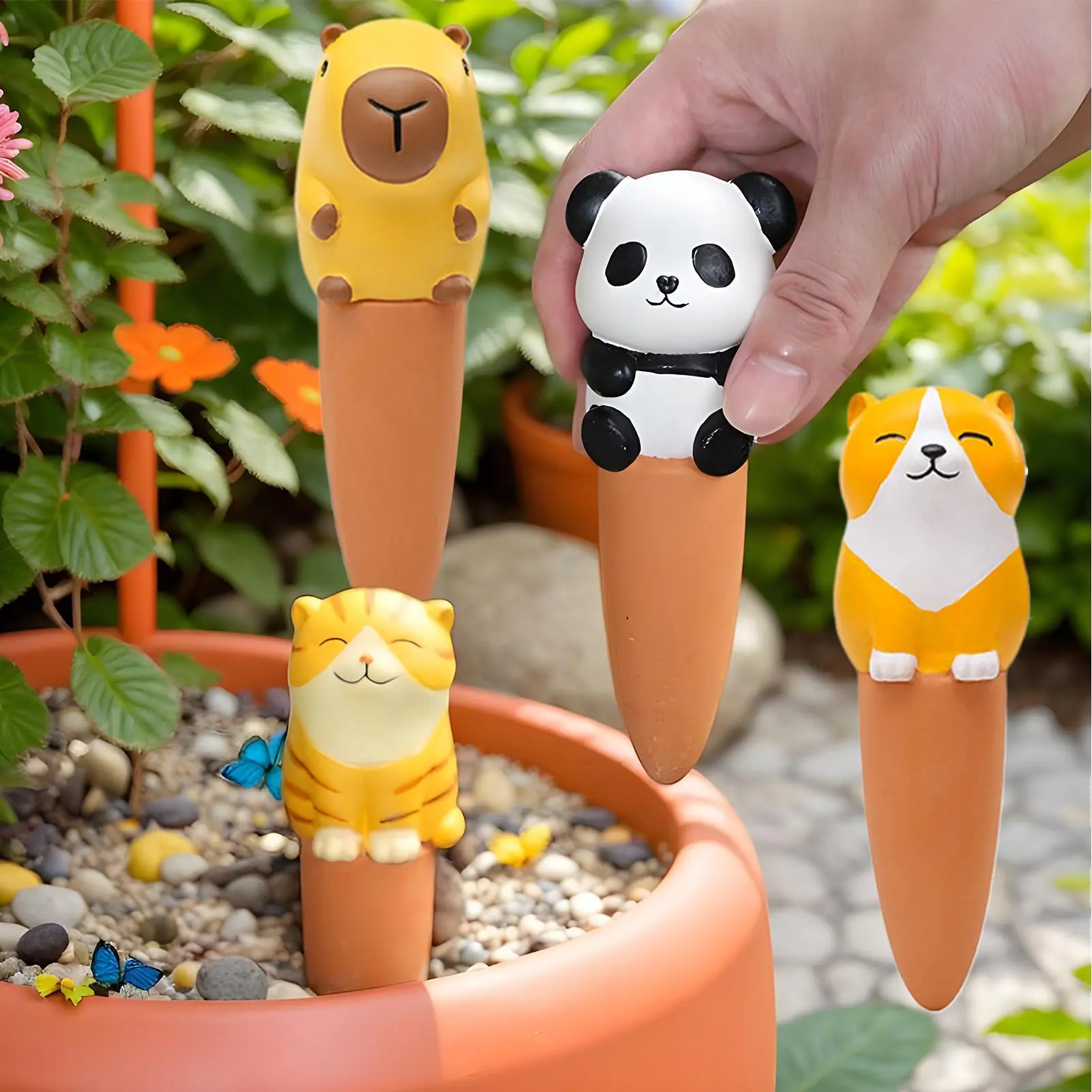 Watering Spike Drip Irrigation Tool For Planter Set Of 4 Spill Proof Watering Spikes For Vegetable Flower Lawns Indoors Backyard