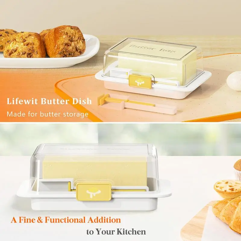 Butter Keeper Airtight Covered Butter Dish Easy Scoop Unbreakable Cheese Keeper Multifunctional Butter Keeper Tray For West/East