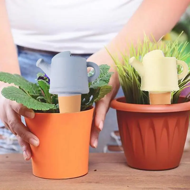 Terracotta Watering Spikes Set Of 4 Drip Watering Devices Waterer-Shaped Automatic Irrigation Stakes Terracotta Clay Watering