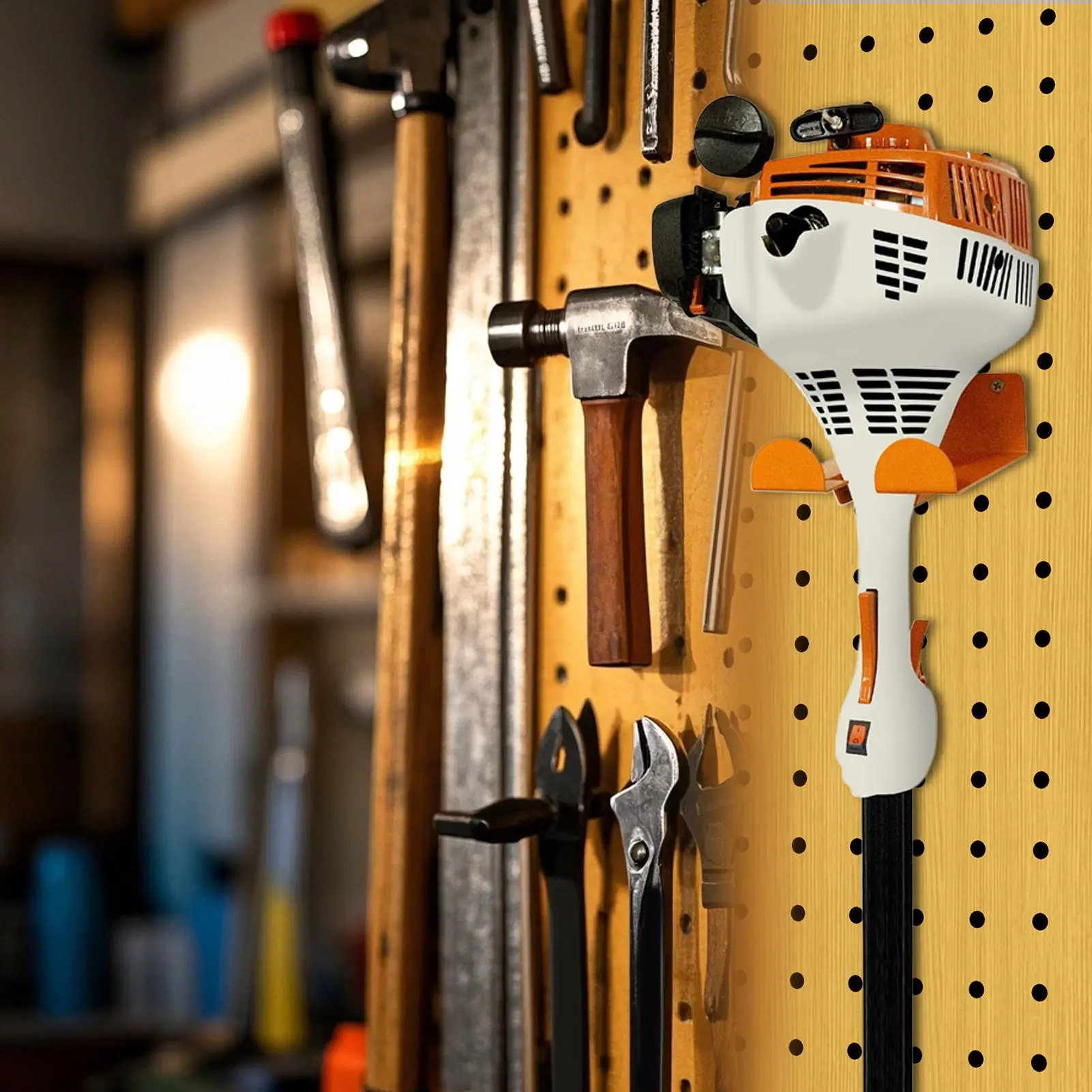 Garden Tool Holder Lawn Equipment Rack Wall Mounted Adjustable Spacing Rust-Resistant Storage Holder Non-slip Multifunctional