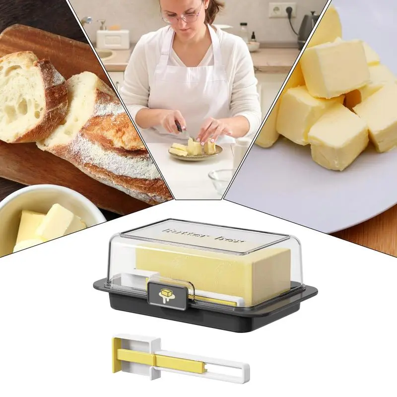 Butter Keeper Airtight Covered Butter Dish Easy Scoop Unbreakable Cheese Keeper Multifunctional Butter Keeper Tray For West/East
