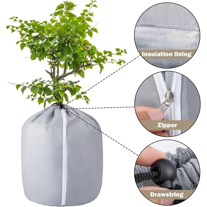 Plant Cover Freeze Protection Winter Shrub Cover  Tree Frost Blanket  Breathable Anti-tear Warm Flower Pot Plant Protecting Bag