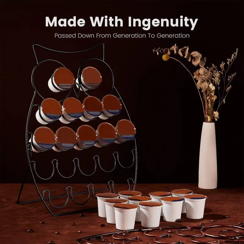 Coffee Pod Holder Owl Shape Espresso Pod Keeper Storage Detachable Espresso Pod Rack Stand Holds 20 Pods For Kitchen Countertop