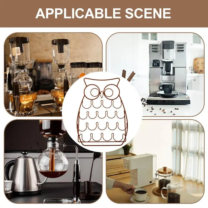Coffee Pod Holder Owl Shape Espresso Pod Keeper Storage Detachable Espresso Pod Rack Stand Holds 20 Pods For Kitchen Countertop