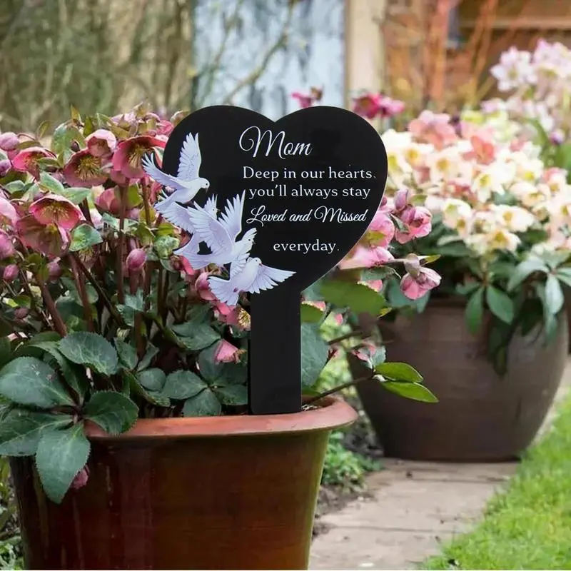 Memorial Grave Markers Waterproof Metal Black Grave Stake Plaques Black Waterproof Plaques Stake Remembrance Graveyard