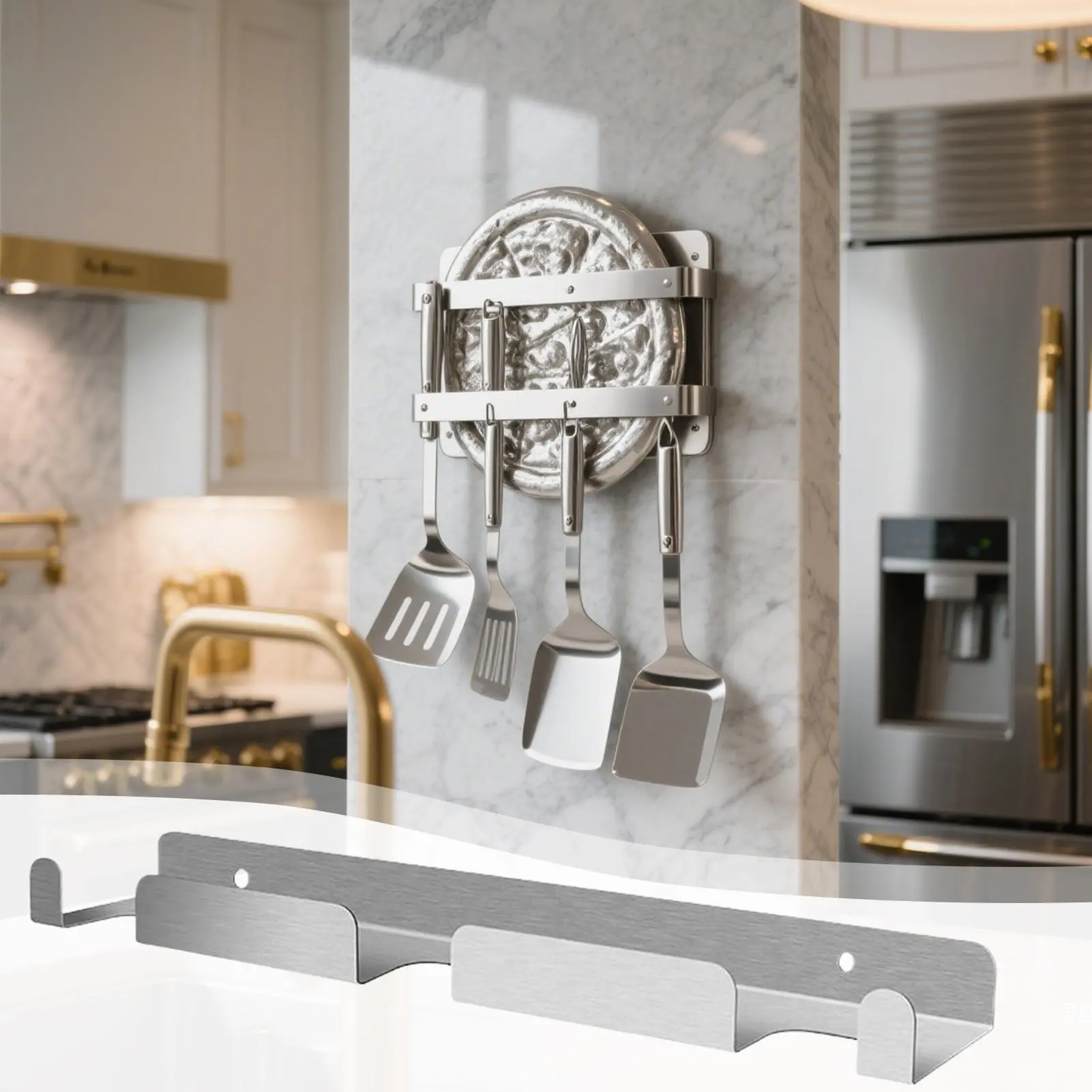 Pizza Peel Rack Pizza Shovels Wall Rack Wall Mounted Storage Shelf Stainless Steel Tool Organizer for Kitchen Utensils Shop