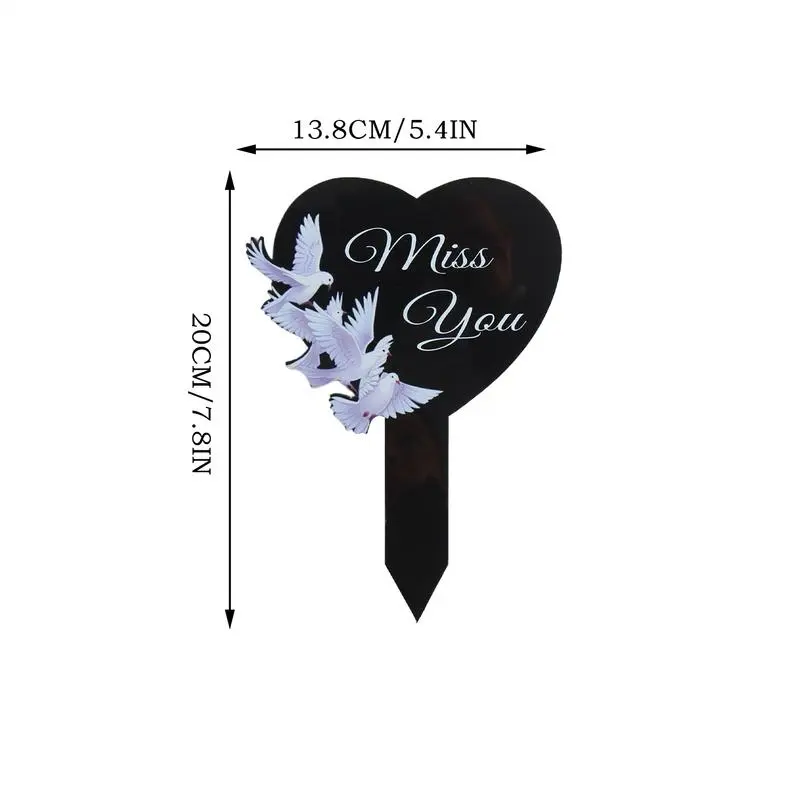 Memorial Grave Markers Waterproof Metal Black Grave Stake Plaques Black Waterproof Plaques Stake Remembrance Graveyard