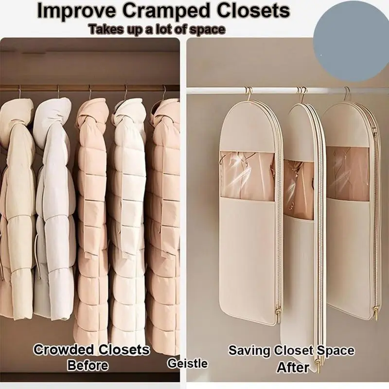 Garment Bags Dustproof Clothing Covers Waterproof Clothes Dust Cover Coat Suit Dress Protector Space-Saving Clothing Organizer