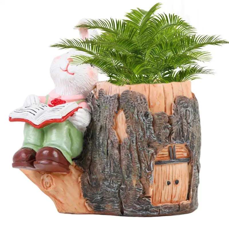 3D Printed Easter Bunny Egg Rabbit Flower Pot Bunny Garden Container Rabbit Succulent Planter Garden Planting Pot Bonsai Pot