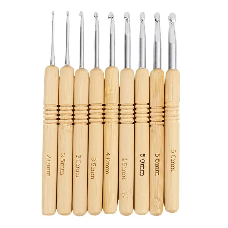 Crochet Hooks 9X Ergonomic Knitting Yarn Crocheting Needles Weave Yarn Knitting Needles Kit for Beginners Crocheters Knitters