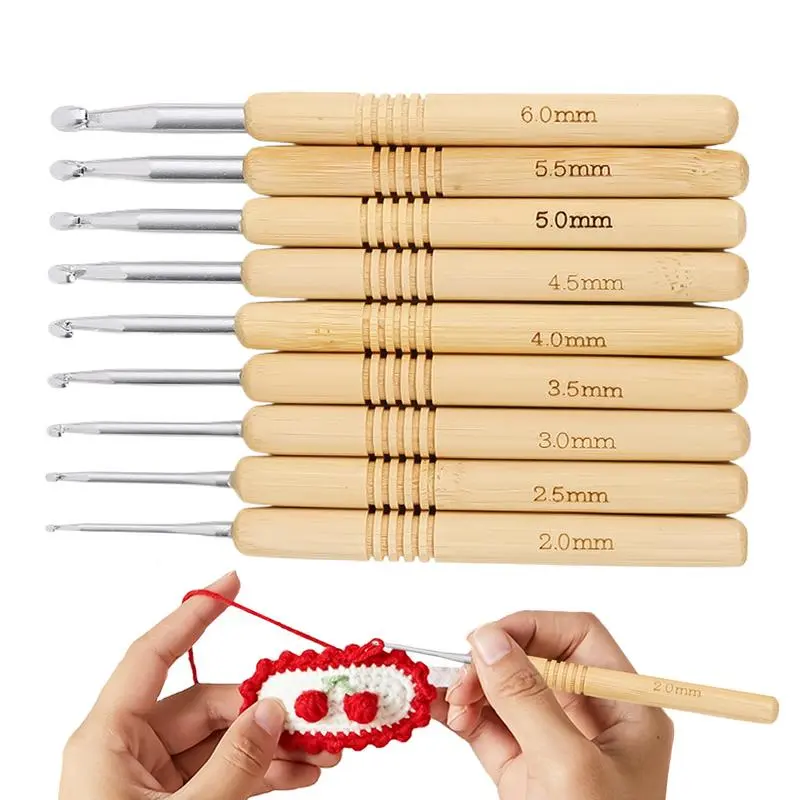 Crochet Hooks 9X Ergonomic Knitting Yarn Crocheting Needles Weave Yarn Knitting Needles Kit for Beginners Crocheters Knitters