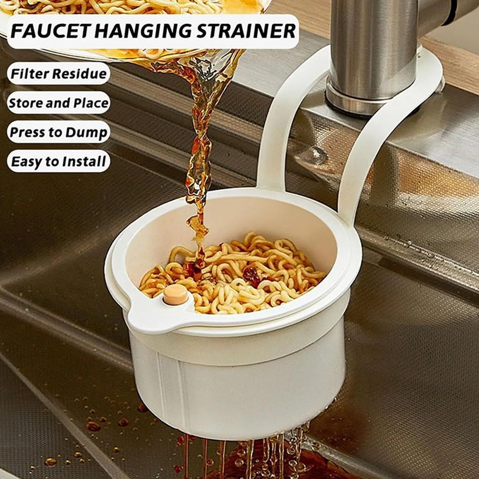 Kitchen Strainer Basket Anti-Clogging Sink Filter Basket Kitchen Tool Fruits Washing Drains Colander For Counter Home Apartment