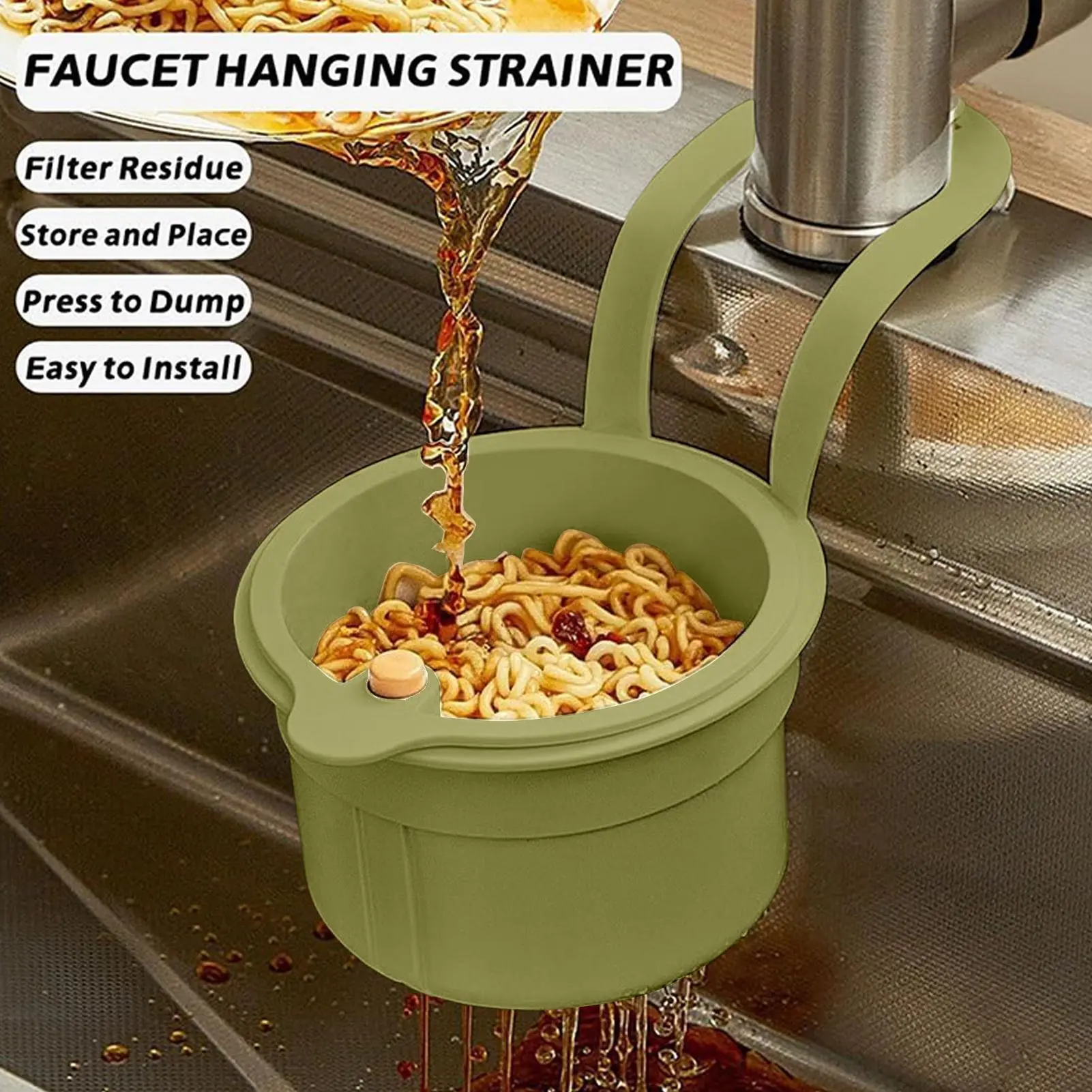 Kitchen Strainer Basket Anti-Clogging Sink Filter Basket Kitchen Tool Fruits Washing Drains Colander For Counter Home Apartment