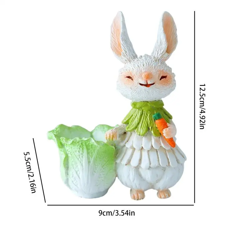 Easter Rabbit Succulent Pots Resin Bunny Statue Succulent Pots Easter Decorative Flower Pot Cute Cartoon Rabbit Plant Pot
