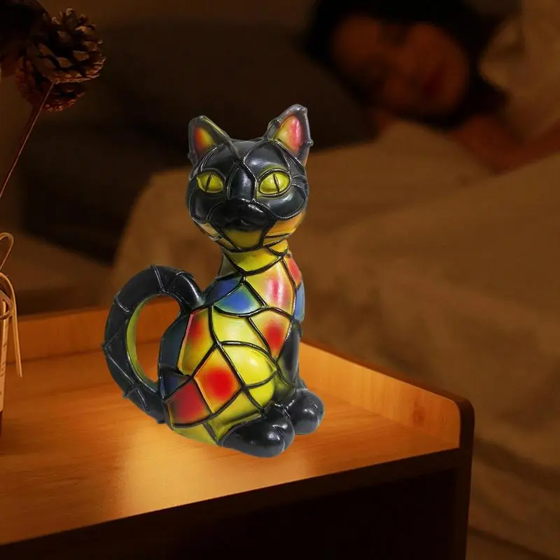 Animal Led Table Lamp Creative Resin Ambient Light Resin Stained cat/dog Lamp Ornament Cute Animal Themed Table Lamp