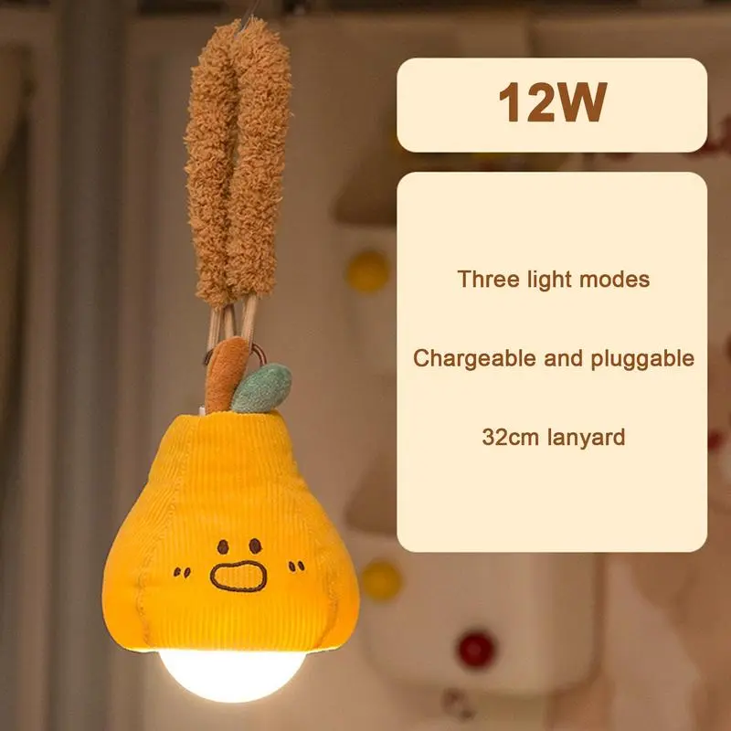 Pear Light 12W Night Lamp For Kids Energy Saving Bulb Lantern Modern Lighting For Boys Girls Dorm Kitchen College Decor