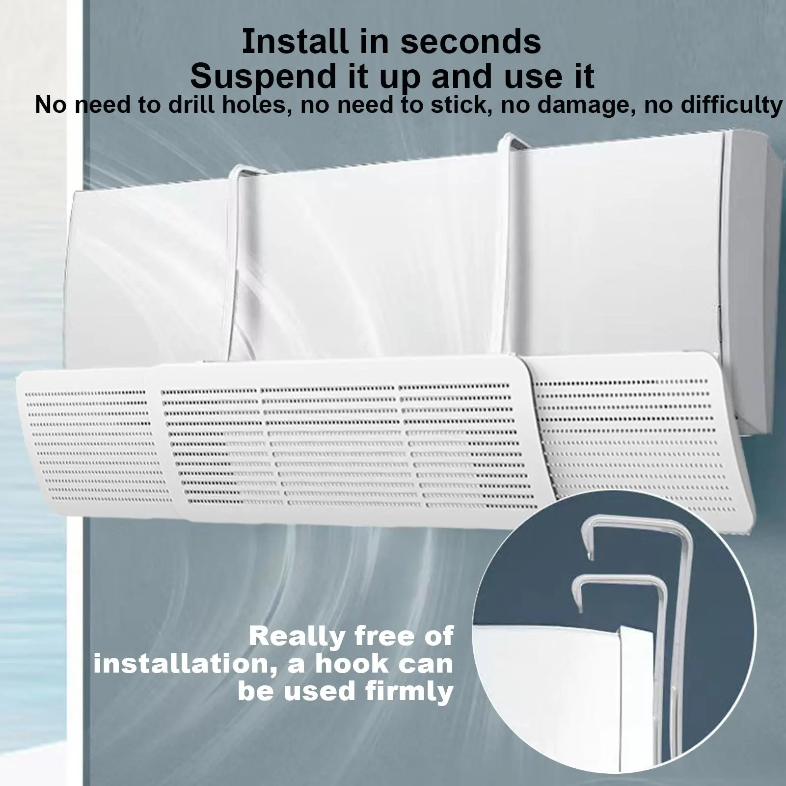 Retractable Air Conditioner Deflector AC Accessories AC Windshield Scalable Hanging-type Anti-direct Blowing Air Deflector