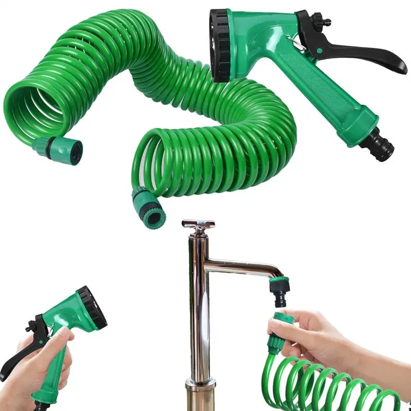 coil garden hose Water Hose Expandable flexible garden hose 5 Watering Modes Irrigation System Lightweight Ergonomic Sprayer