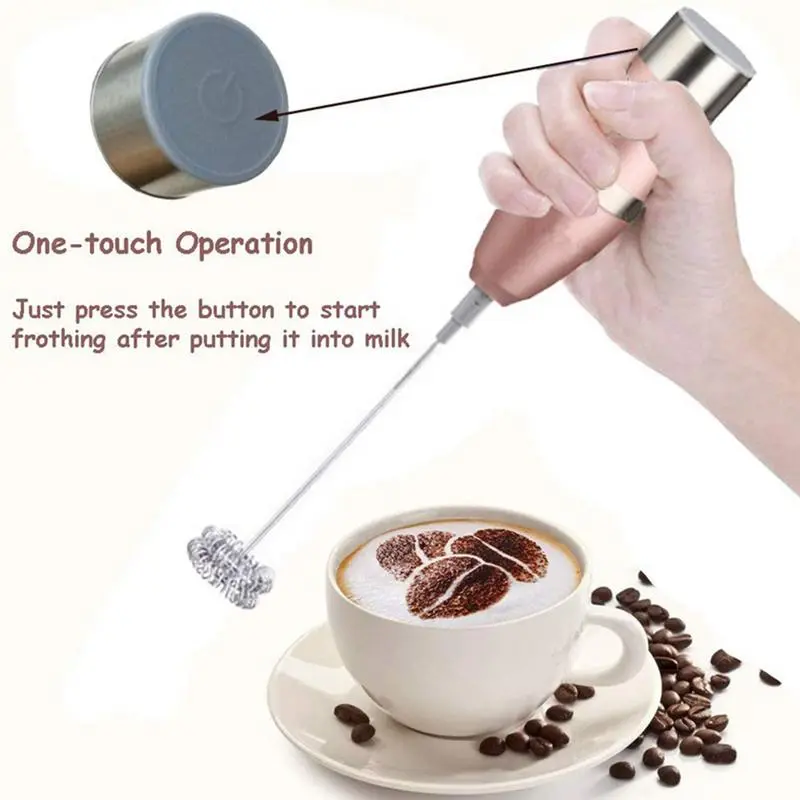 Electric Milk Frother Rechargeable Handheld Blender Mixer Stirrer Coffee Frother Food Blender Egg Beater Coffee Whisk Mixer