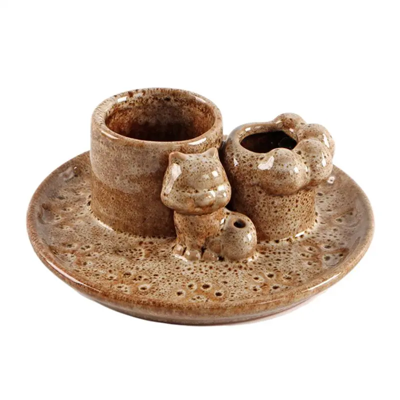 Ceramic Incense Stick Burner Palo Santo Sticks Holder 4 In 1 Incense Burner Sage Holder Incense Holder Ash Catcher Tray