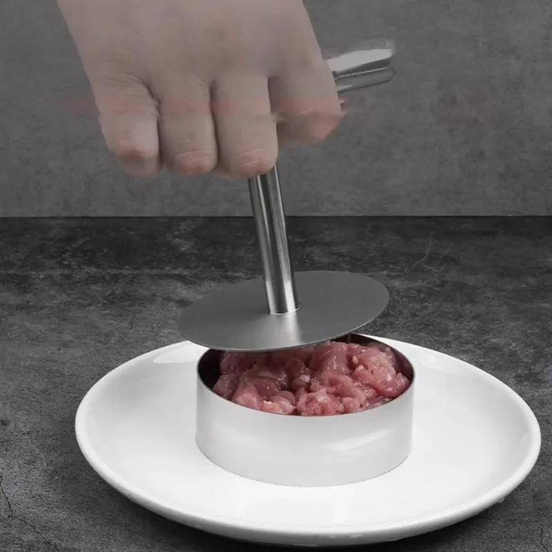 Patty Press Stainless Steel Burger Former Easy Release Rust-Resistant Meat Shaping Tool Ergonomic Handle Kitchen Cooking Gadgets