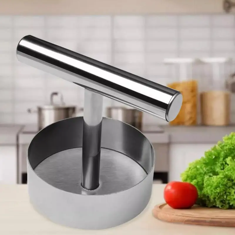 Patty Press Stainless Steel Burger Former Easy Release Rust-Resistant Meat Shaping Tool Ergonomic Handle Kitchen Cooking Gadgets