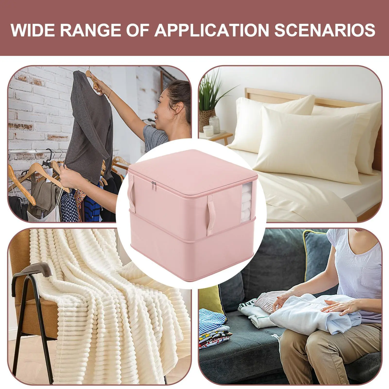 Comforter Storage Bag Compression Storage Bag For Comforter Reusable Fabric Organizer With Clear Stackable Case For Beddings