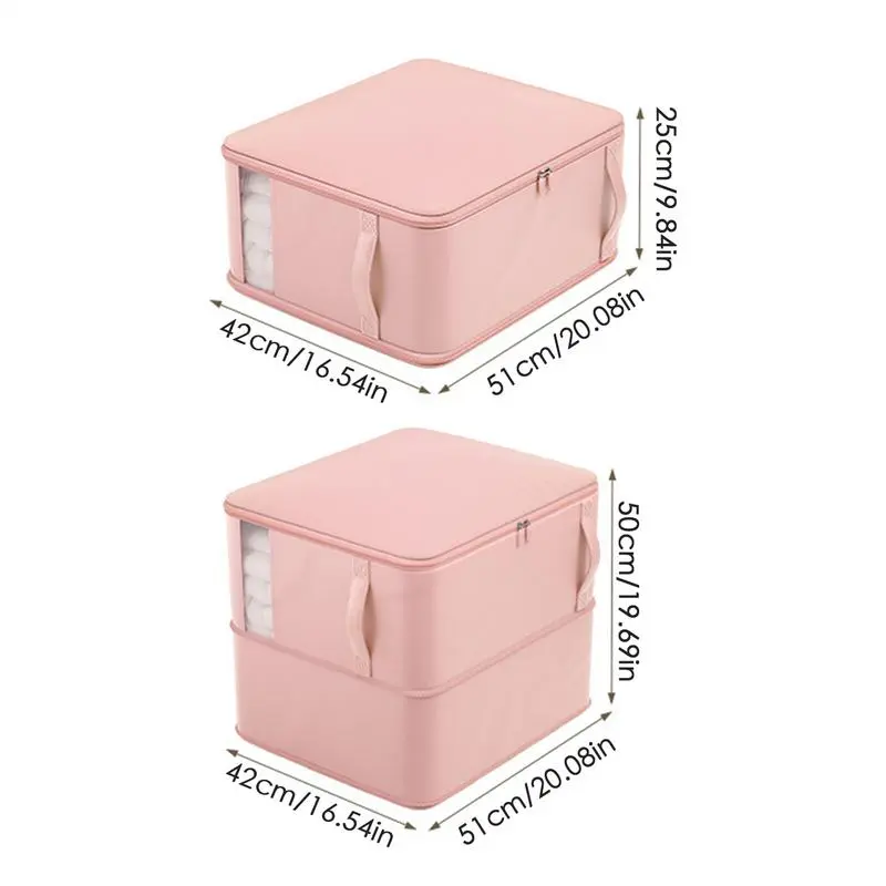 Comforter Storage Bag Compression Storage Bag For Comforter Reusable Fabric Organizer With Clear Stackable Case For Beddings