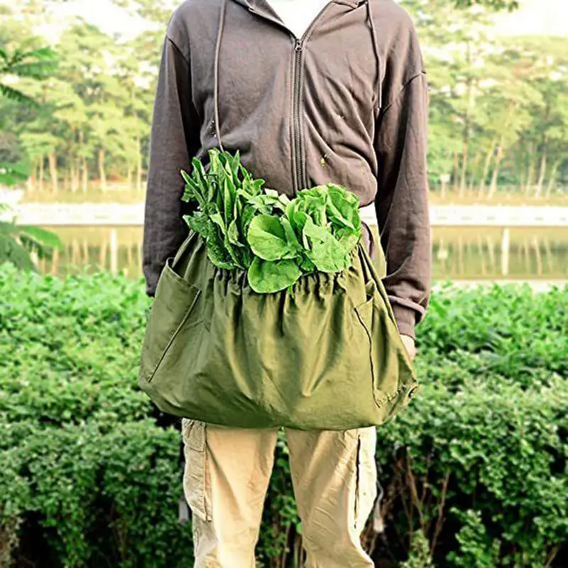 Gardening Apron Women Utility Belt Apron For Gardening Canvas Fruit vegetable picking apron Outdoor Picking Large Pocket Apron