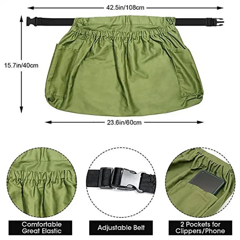 Gardening Apron Women Utility Belt Apron For Gardening Canvas Fruit vegetable picking apron Outdoor Picking Large Pocket Apron